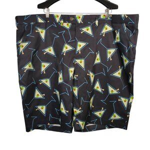 Loudmouth Martini Golf Shorts Men's 49 Black Cocktail Novelty Flat Front